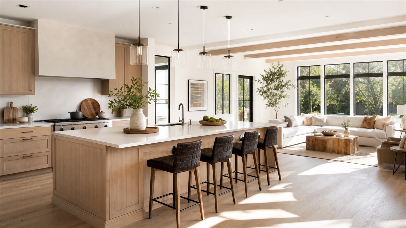 Open-Concept Kitchens That Maximize Light, Space, and Function