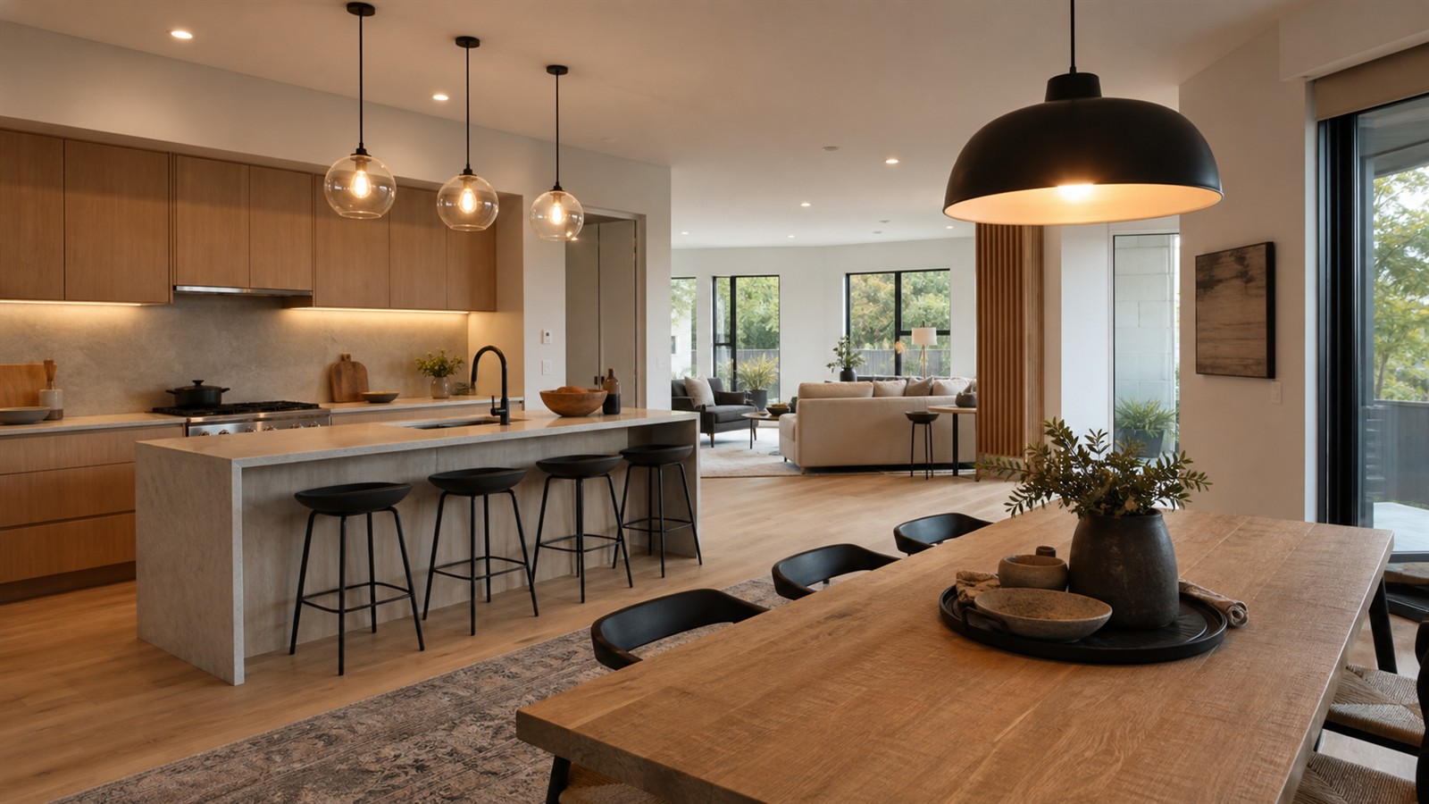 Smart Open-Plan Kitchen Layouts That Blur the Lines Between Living and Dining